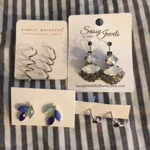 Silver earring lot